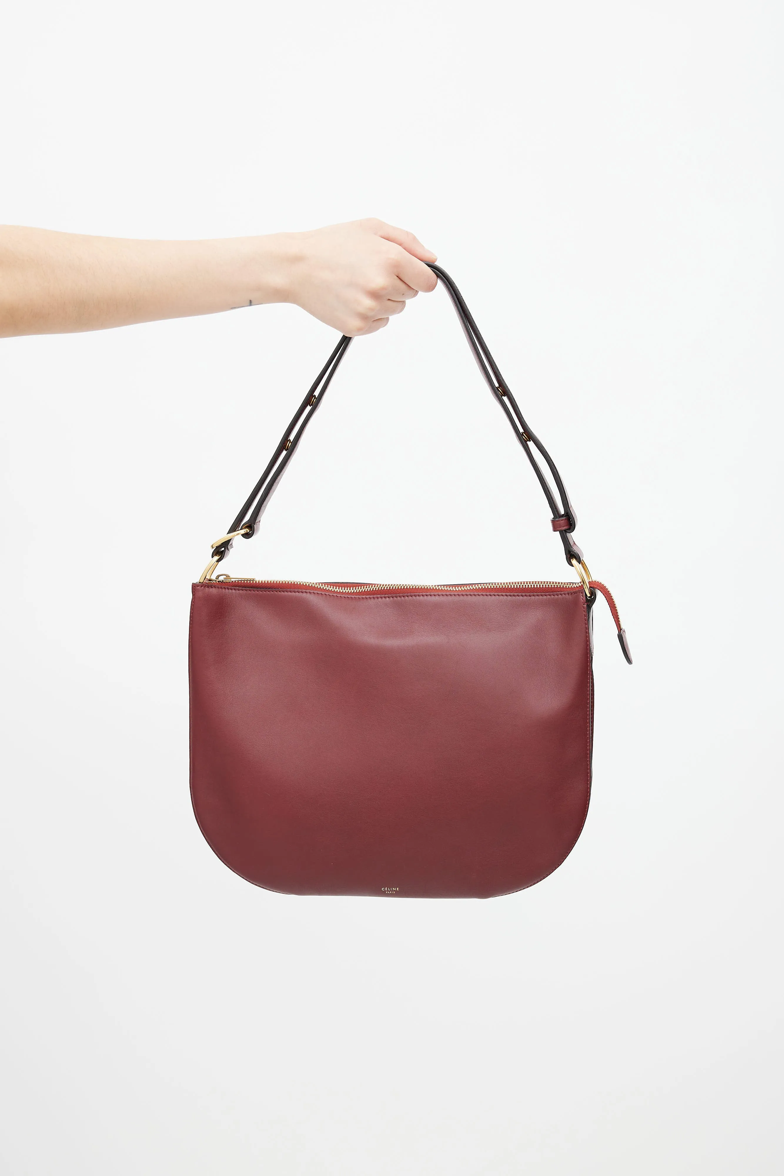 Spring 2016 Burgundy Saddle Shoulder Bag
