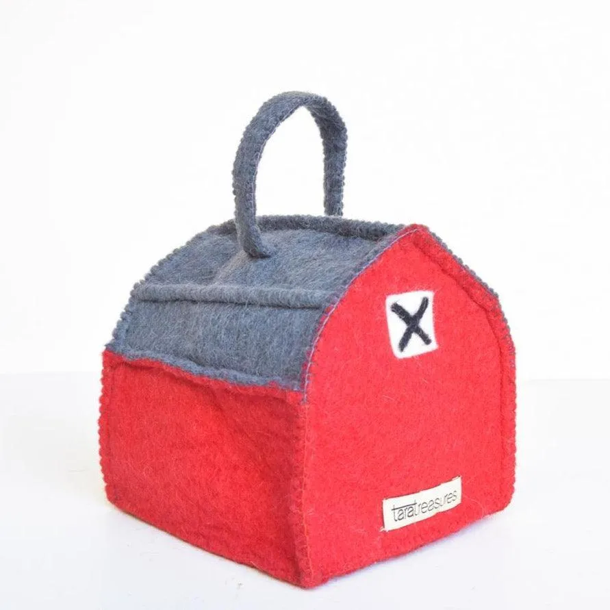 Tara Treasures Felt Barn Bag Pretend & Imaginative Play Farm Animal Toys