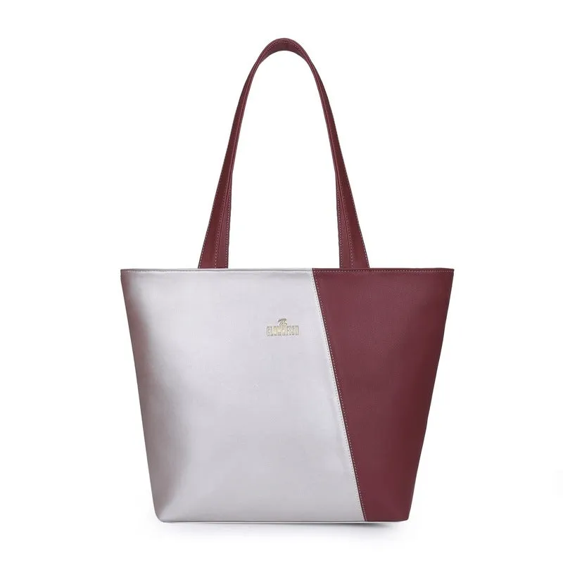 THE CLOWNFISH Jewel Series Faux Leather Handbag for Women Office Bag Ladies Shoulder Bag Tote For Women College Going Girls (Silver)