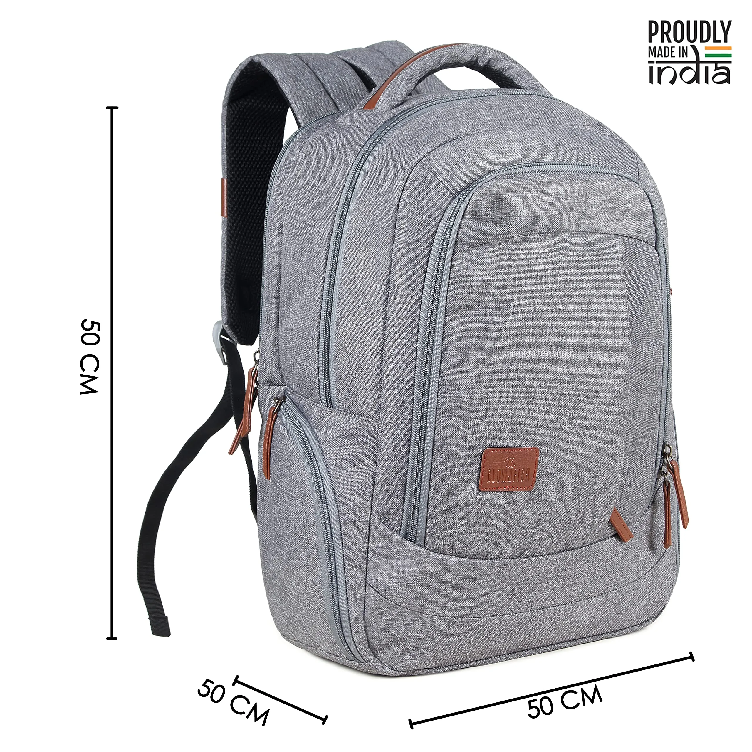 The Clownfish Slate 27 Litres Polyester Unisex 15.6 inch Travel Laptop Backpack (Grey)