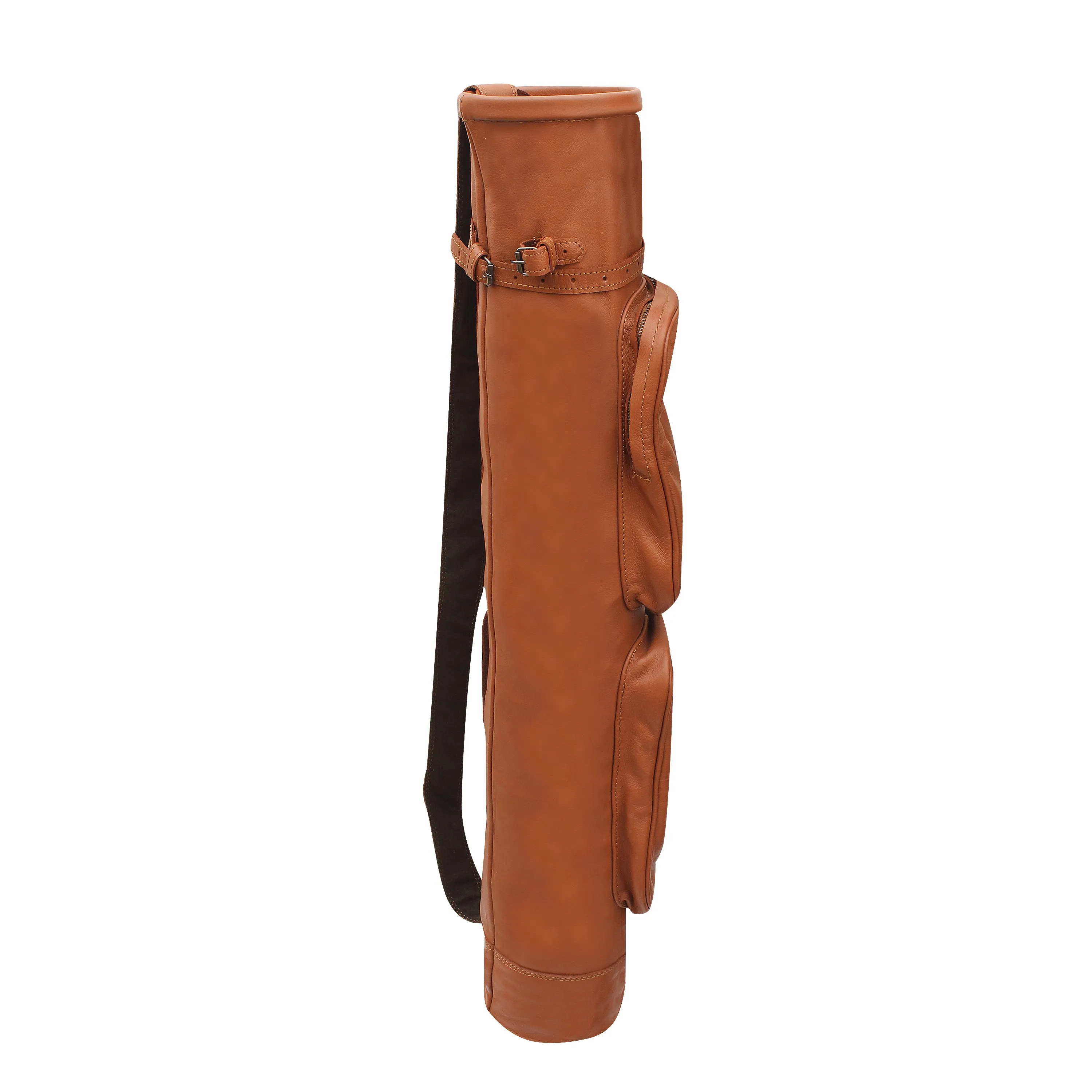 Timeless Brown Leather Sunday Golf Bag | Minimalist Pencil Golf Bag