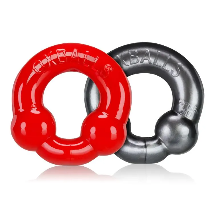 Ultra Balls Cockring 2 Pack SteelRed