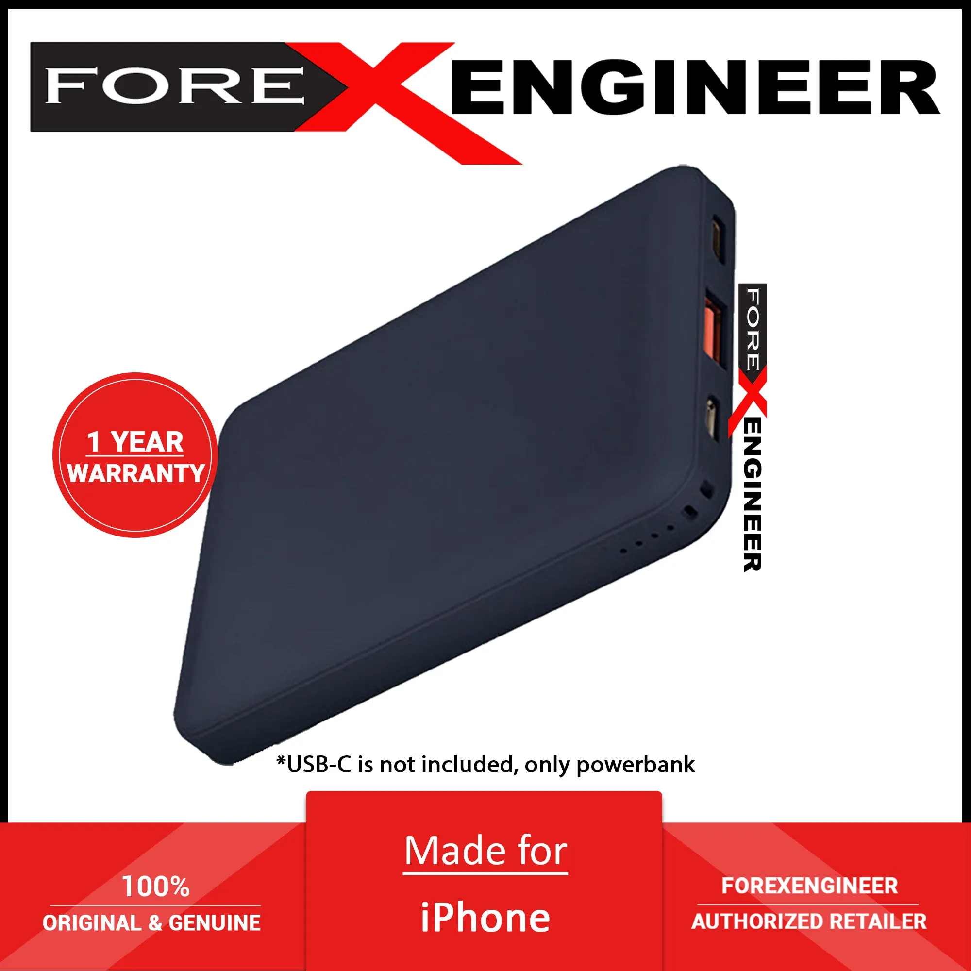 Uniq Fuele Mini PocketSlim 8000 mAh USB-C 18W PD Power Bank - Blue (Barcode: 8886463672211 )