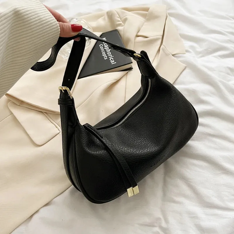 VAIGE Leather Saddle Shoulder Bag in Green - Soft PUL and Polyester with Single Strap and Cell Phone Pocket