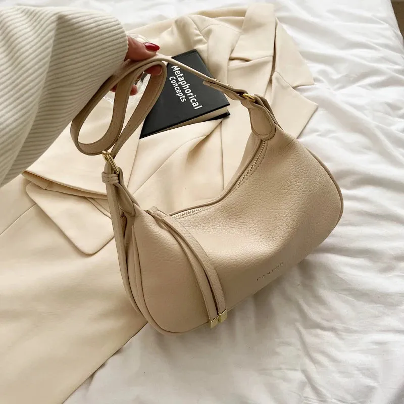 VAIGE Leather Saddle Shoulder Bag in Green - Soft PUL and Polyester with Single Strap and Cell Phone Pocket