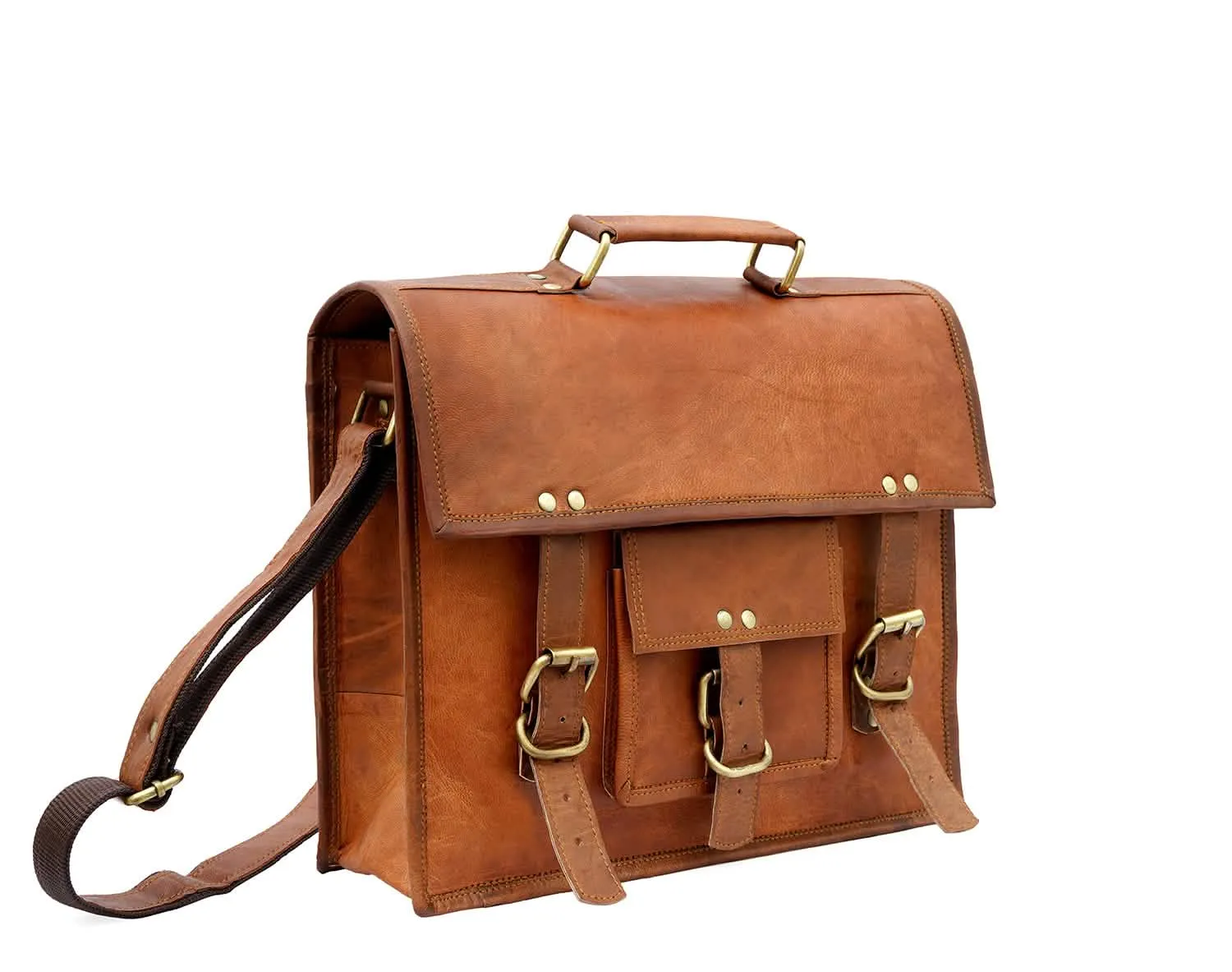 Vintage Unisex Leather Crossbody Messenger Bag