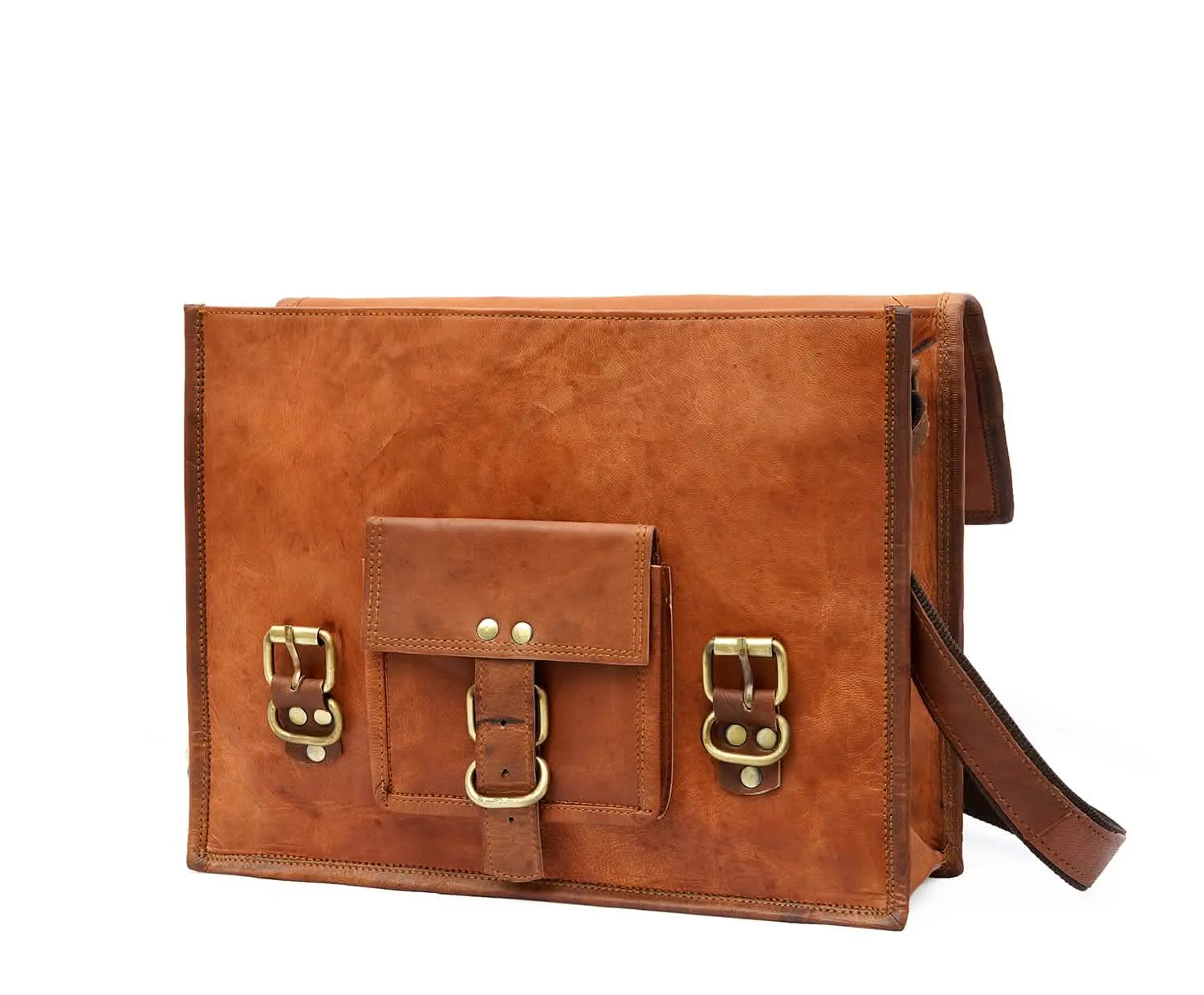 Vintage Unisex Leather Crossbody Messenger Bag