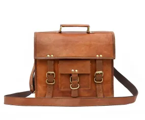 Vintage Unisex Leather Crossbody Messenger Bag