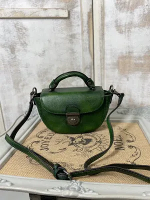 Vintage Womens Small Leather Crossbody Saddle Bag Handbags for Women
