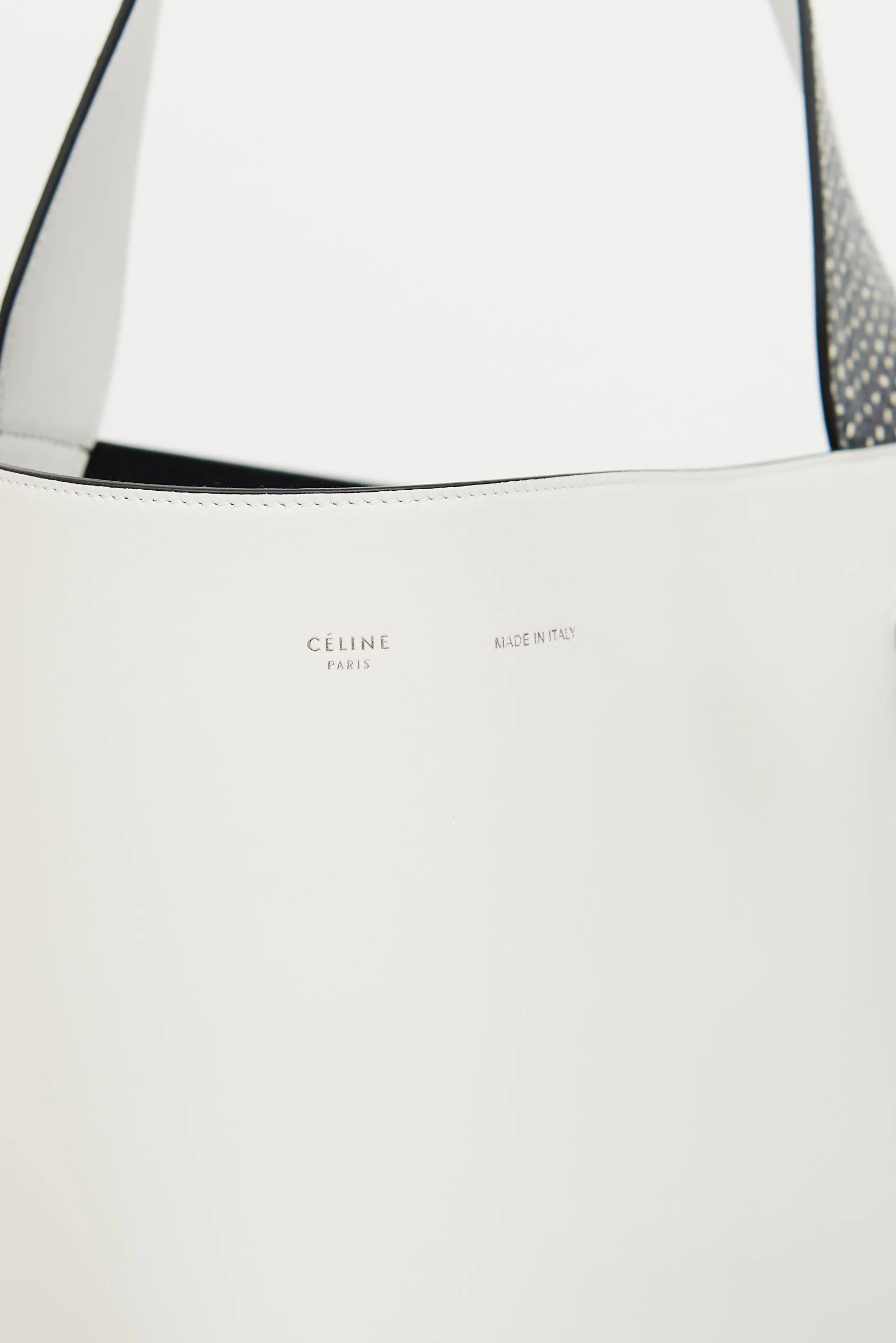 White & Black Twisted Cabas Bag