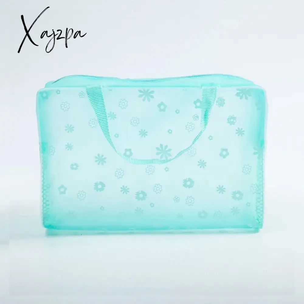 Xajzpa - 1 Pc PVC Transparent Cosmetic Bag Clear Makeup Bag for Women Girl Waterproof Zipper Beauty Case Travel Toiletry Bags Handbag