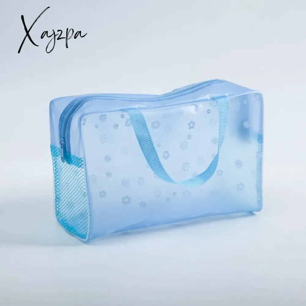 Xajzpa - 1 Pc PVC Transparent Cosmetic Bag Clear Makeup Bag for Women Girl Waterproof Zipper Beauty Case Travel Toiletry Bags Handbag