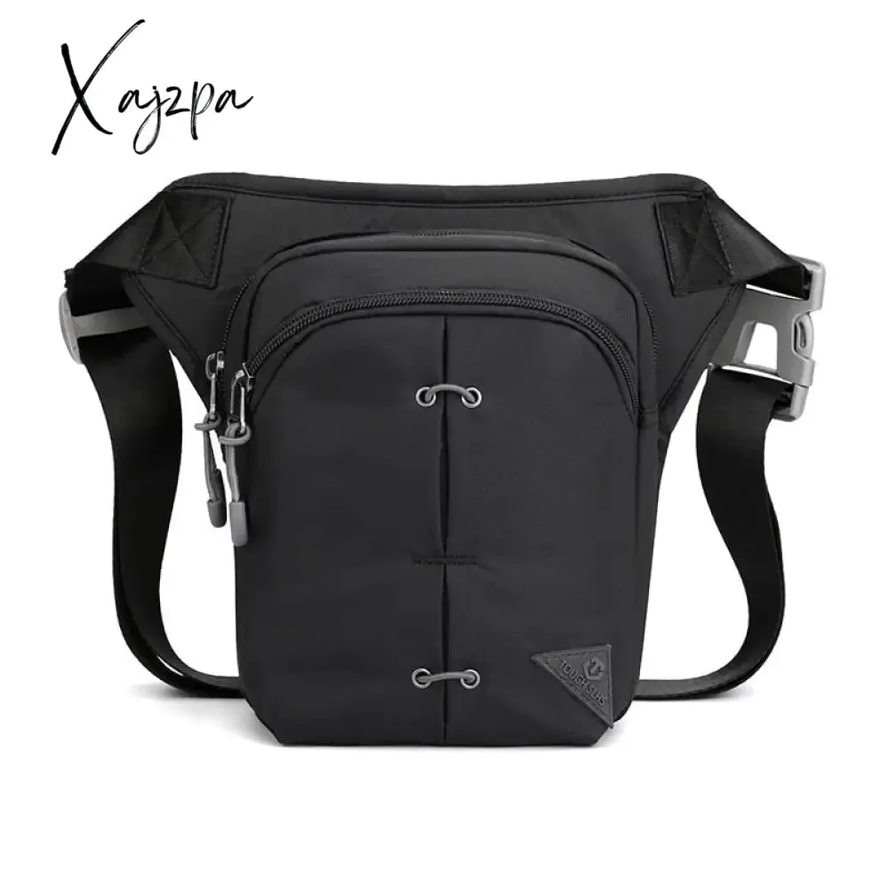 Xajzpa - Nylon Leg Drop Bag Fanny Waist Pack for Men Motorcycle Rider Travel Assault Male Cross Body Messenger Hip Belt Thigh Bags