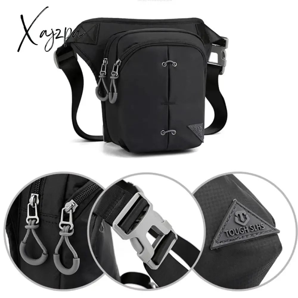 Xajzpa - Nylon Leg Drop Bag Fanny Waist Pack for Men Motorcycle Rider Travel Assault Male Cross Body Messenger Hip Belt Thigh Bags